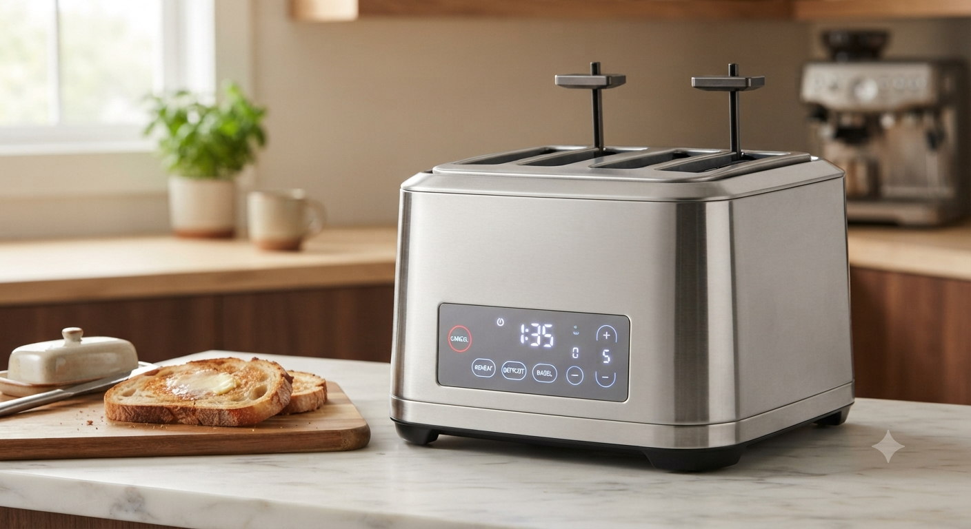 Toaster 4 Slices Stainless Steel with Touchscreen & LED Countdown