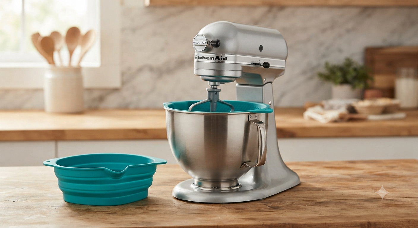 Foldable Silicone Liners for Kitchen Aid Tilt-Head 5 QT Mixer