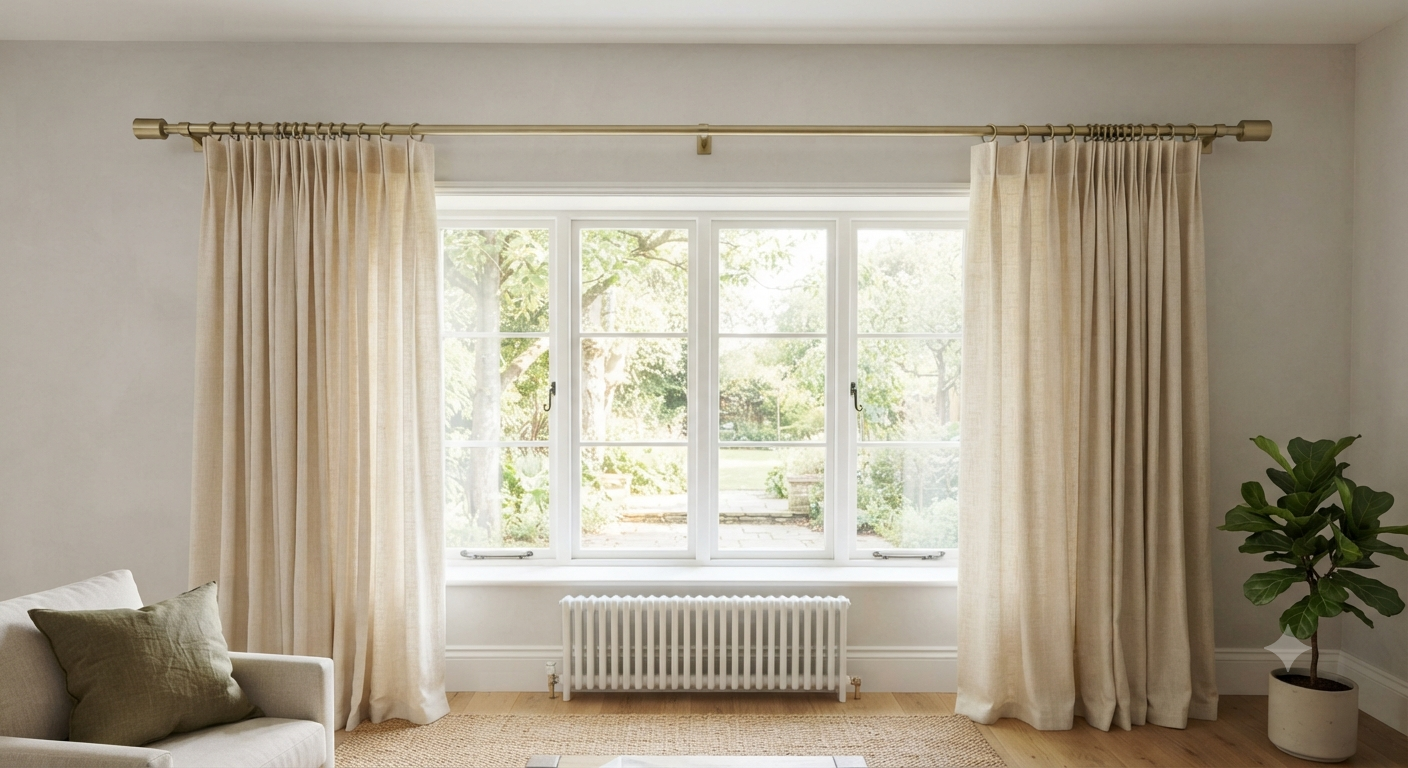 Brushed Brass Curtain Rods 32 to 88 Inch for Windows