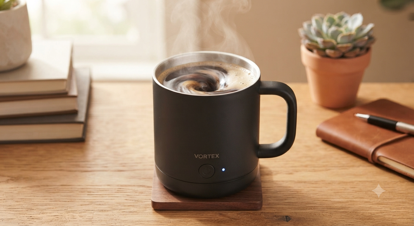 Self Stirring Heated Coffee Mug