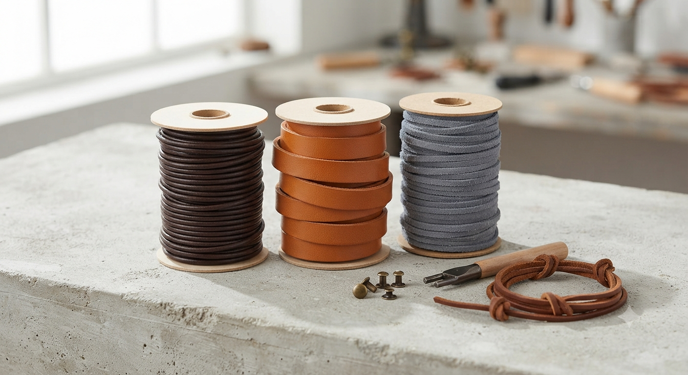 3 Colours 5 m x 3 mm Leather Cord Leather Belt Suede