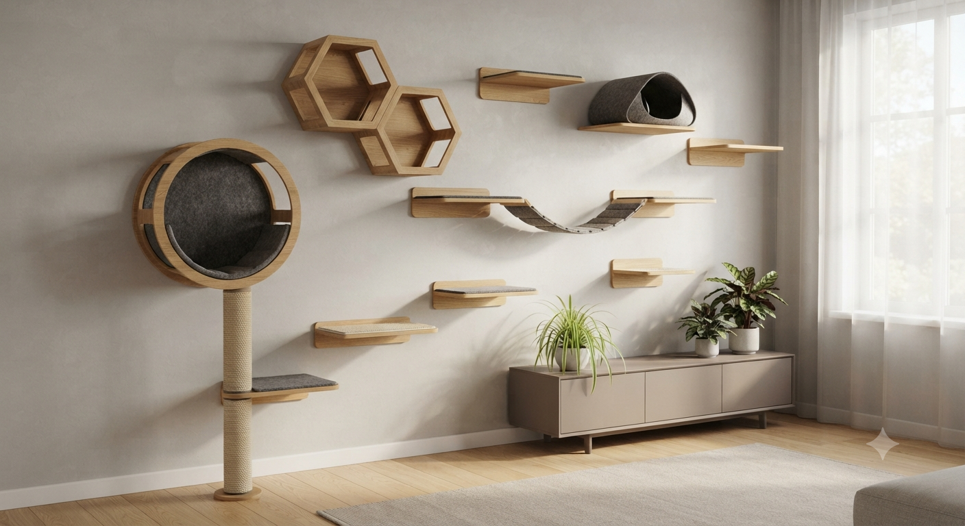 Cat Climbing Shelves