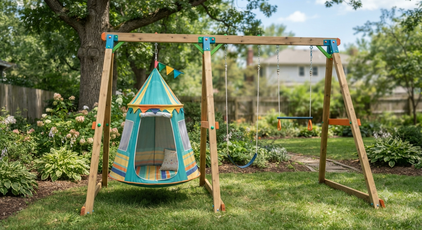 Swing Set with Tent Swing