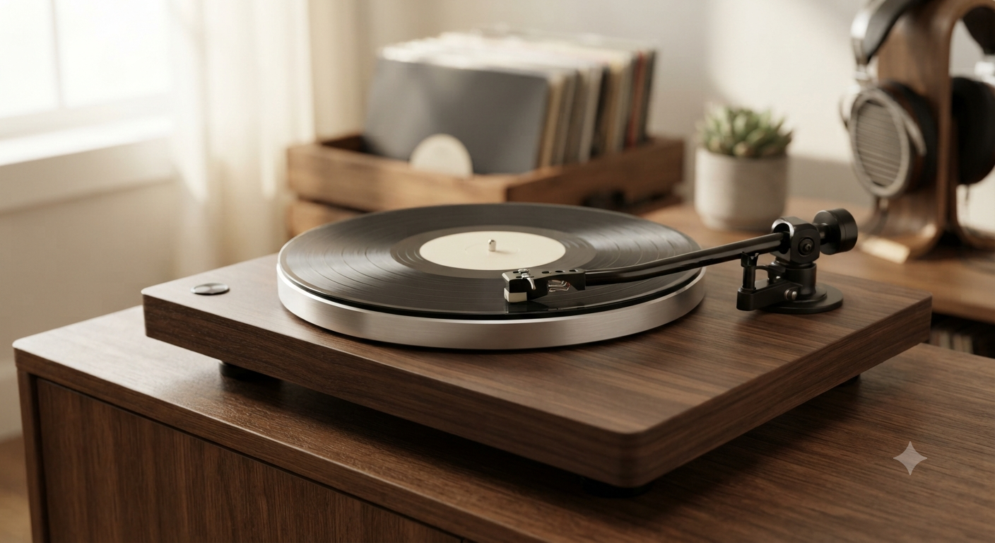Vinyl Record Player with 4 Upgraded