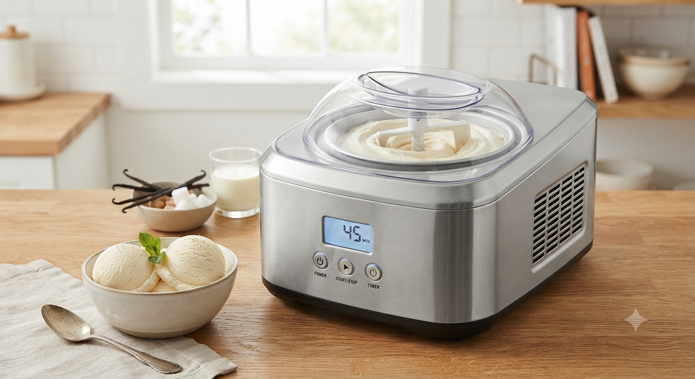 Ice Cream Maker with Built-In Compressor