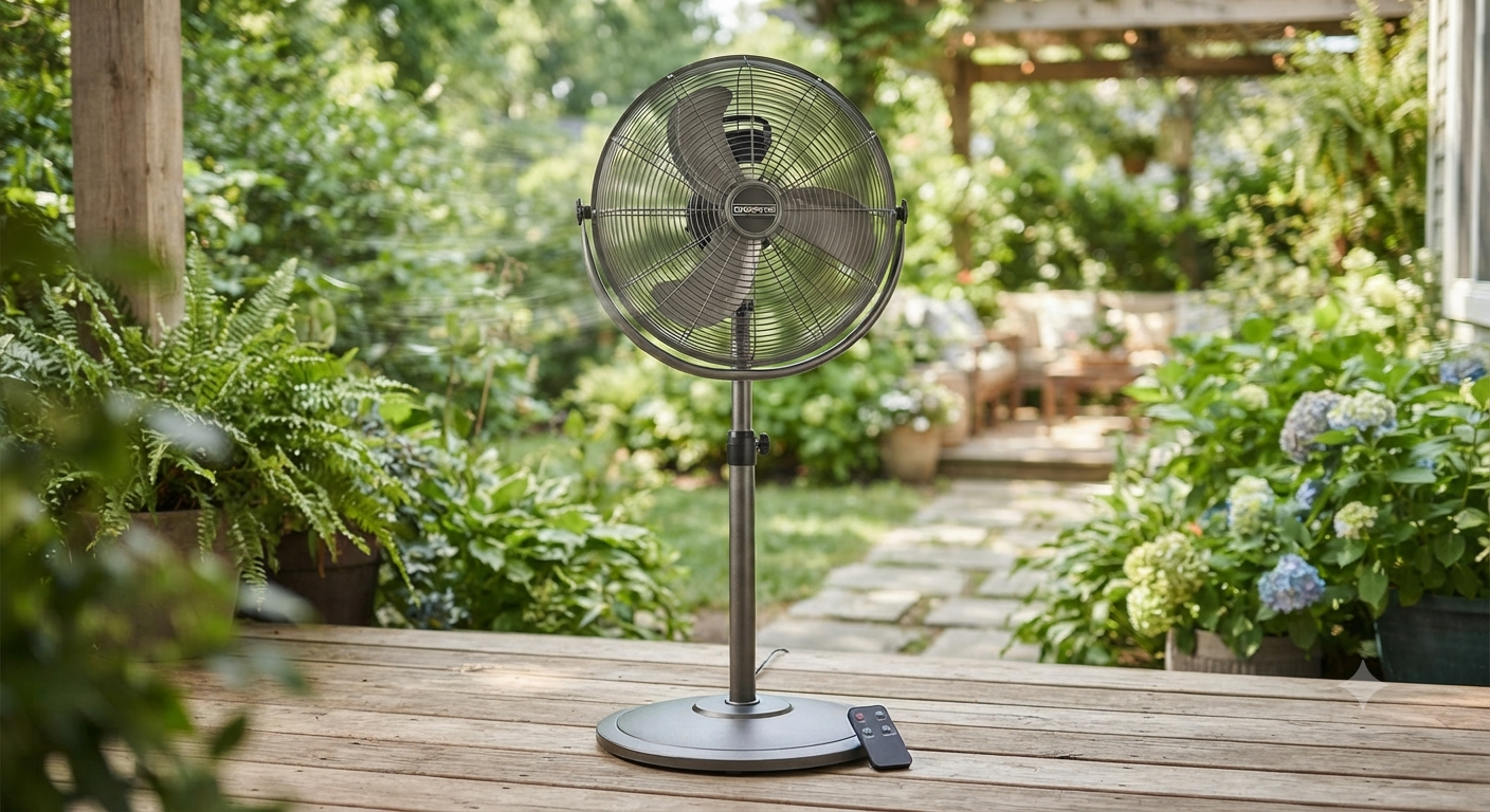 Outdoor Pedestal Fan with Remote