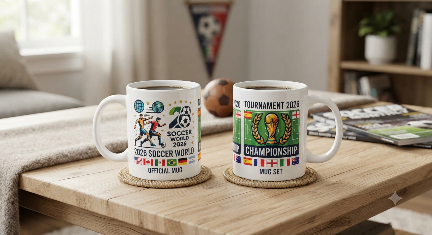 2026 Soccer World Coffee Mug Set of 2