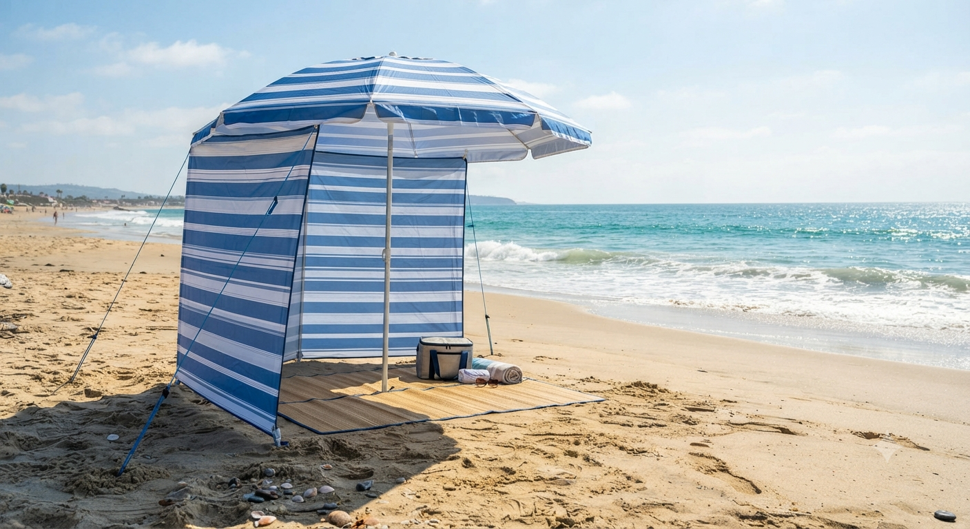 Beach Umbrella with Side Panels