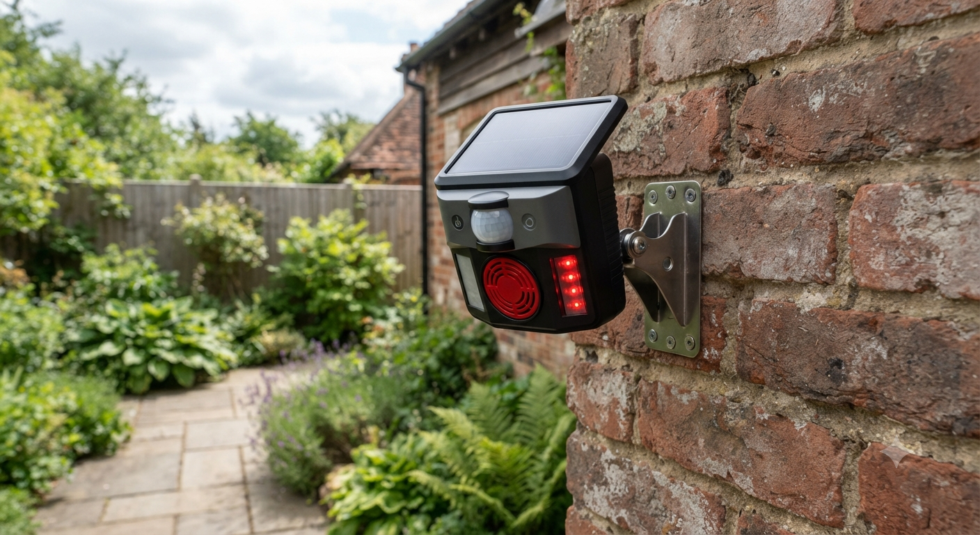 Solar Motion Alarm,Outdoor Siren Detector with Flashing Light