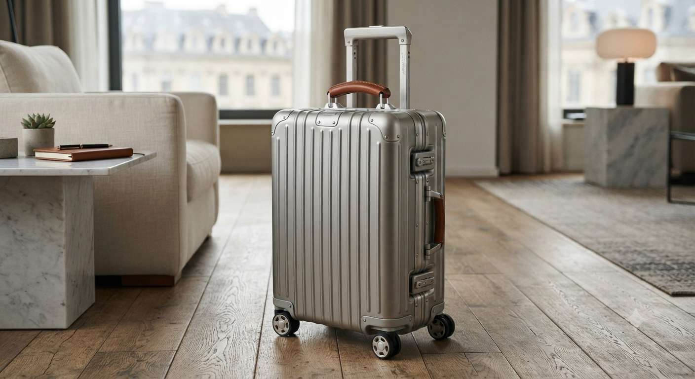 20 Inch All Aluminum Zipperless Carry On Luggage, Hard Shell Suitcase with Leather Handle