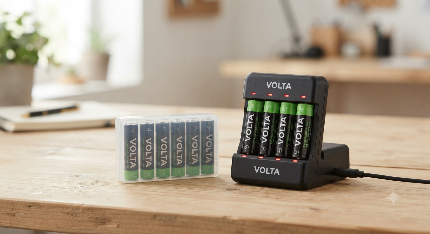 8-Pack Rechargeable Lithium aa Batteries with Charger
