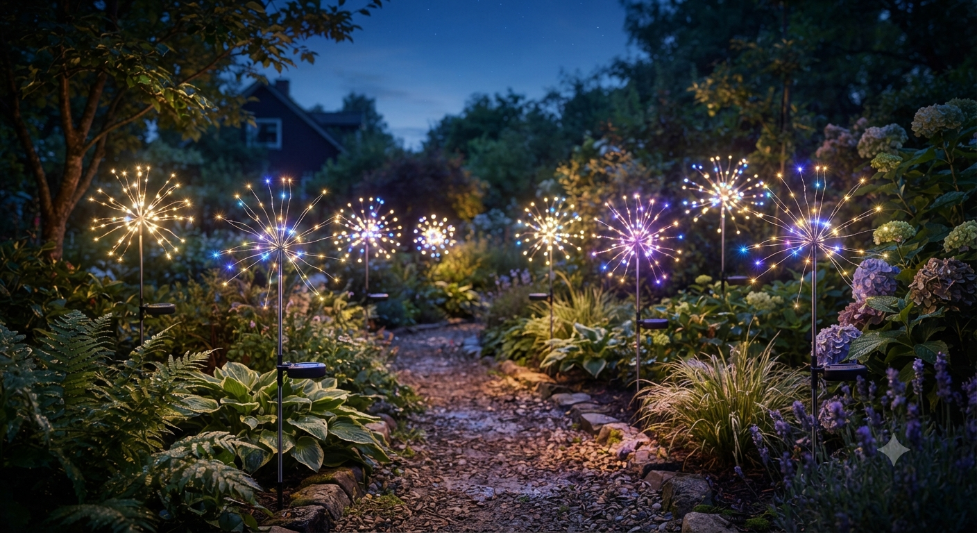 Solar Garden Firework Lights Outdoor Waterproof