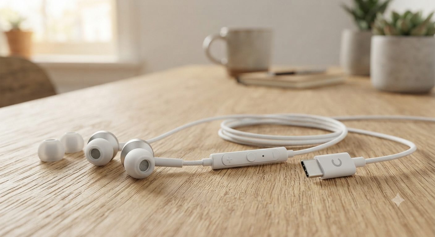 USB‑C Wired Earbuds In‑Ear Headphones with Mic & Volume Control