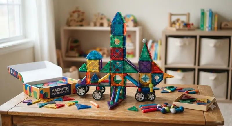 Construction magnetics for children