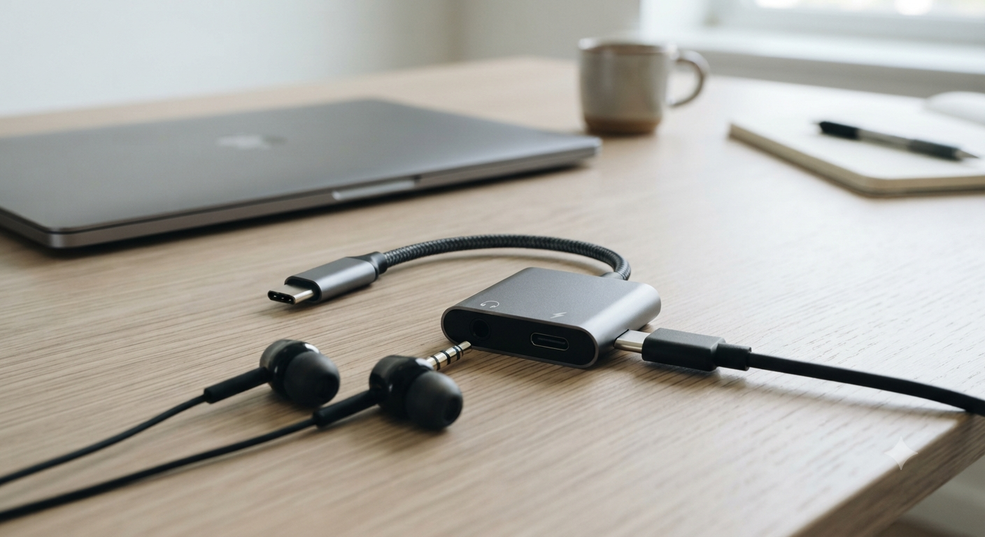 USB C to 3.5mm Audio and Charger Adapter