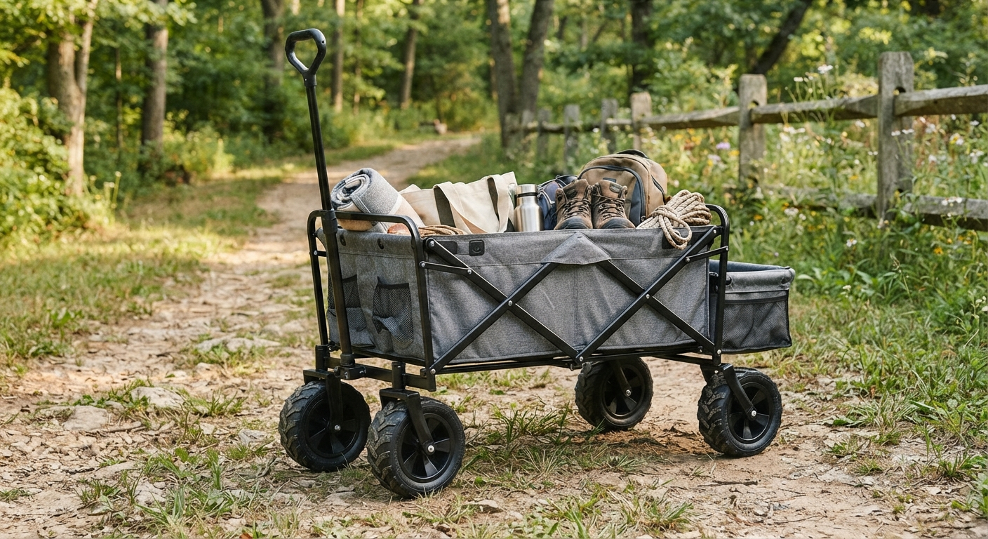 Extra Long Foldable Wagon with All-Terrain Wheels