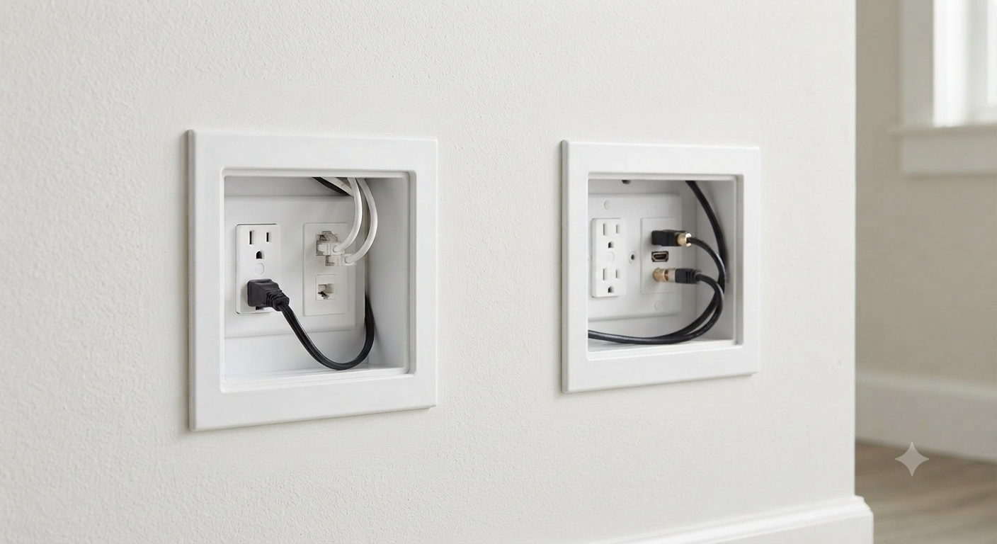 2Pcs Recessed Outlet Box