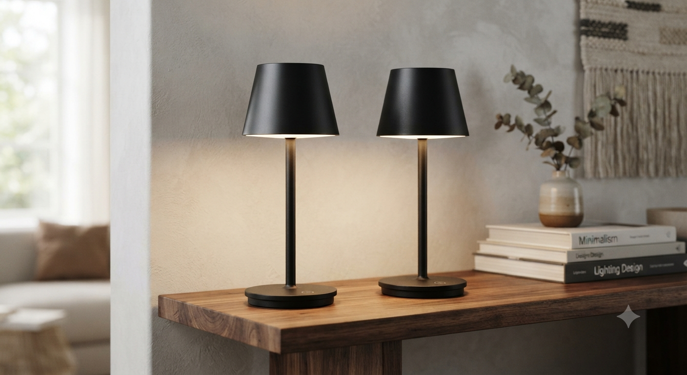 LED Rechargeable Cordless Table Lamps Black