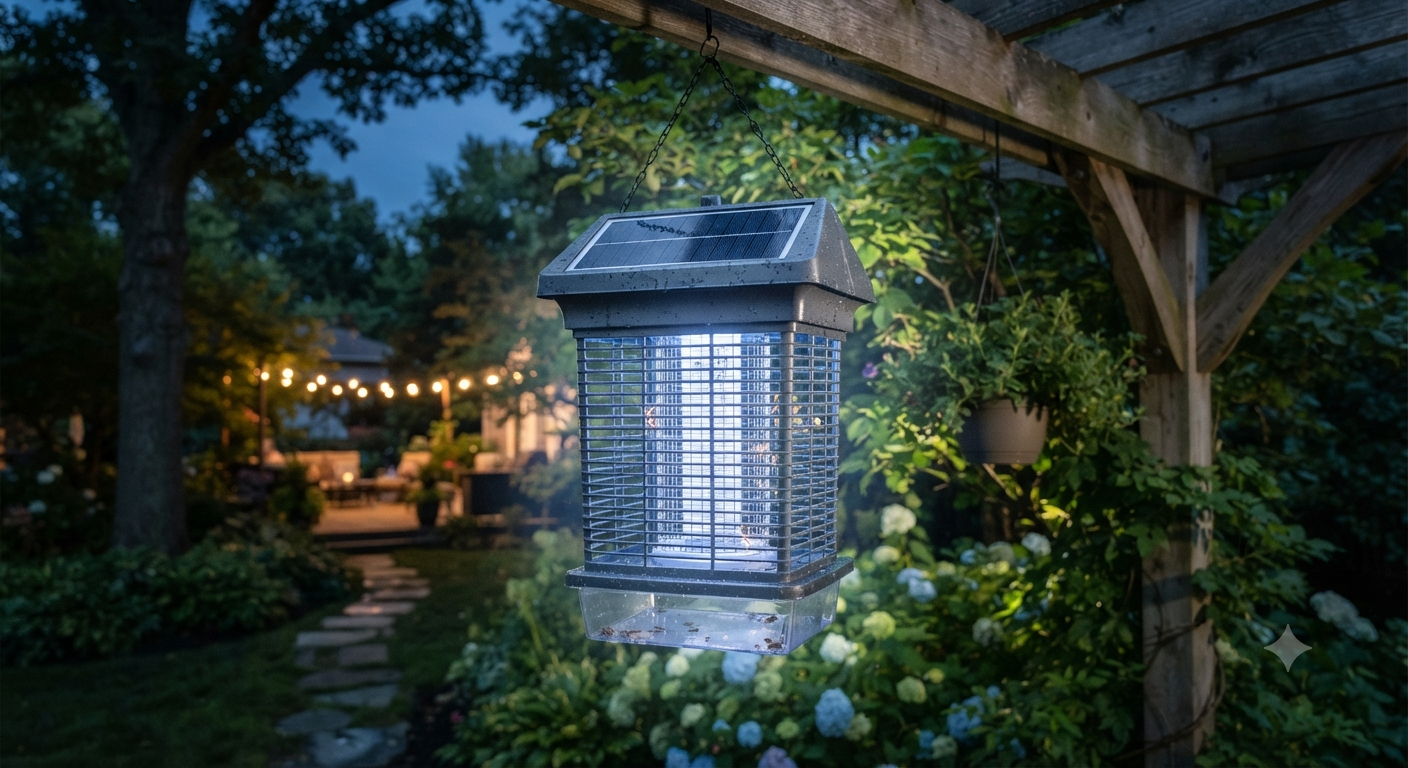 Large Solar Bug Zapper Outdoor for 4000 sq.ft Mosquito Zapper for Backyard