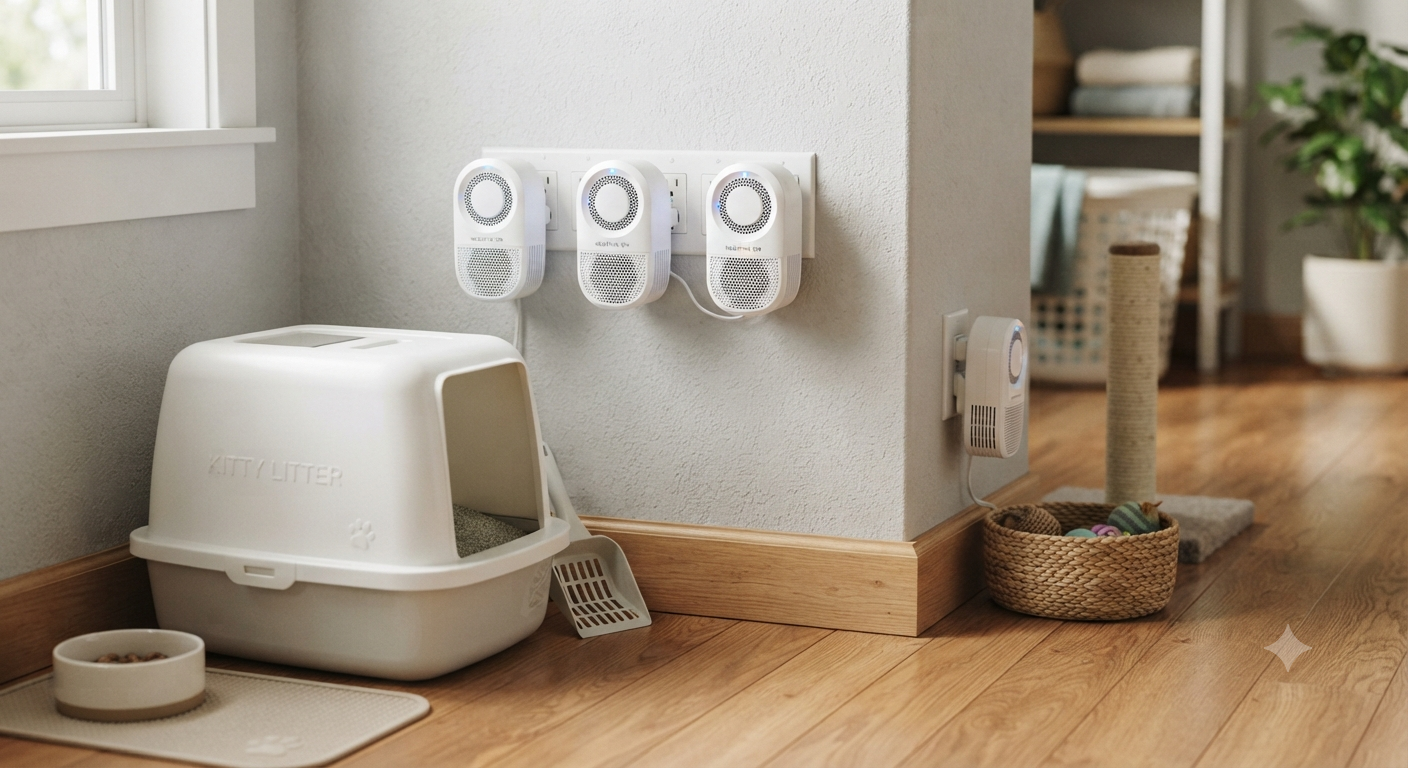 Air Purifier for Home 4-Pack Plug-in Negative Air Ionizer Eliminates Strong Pet Odors from Litter Box