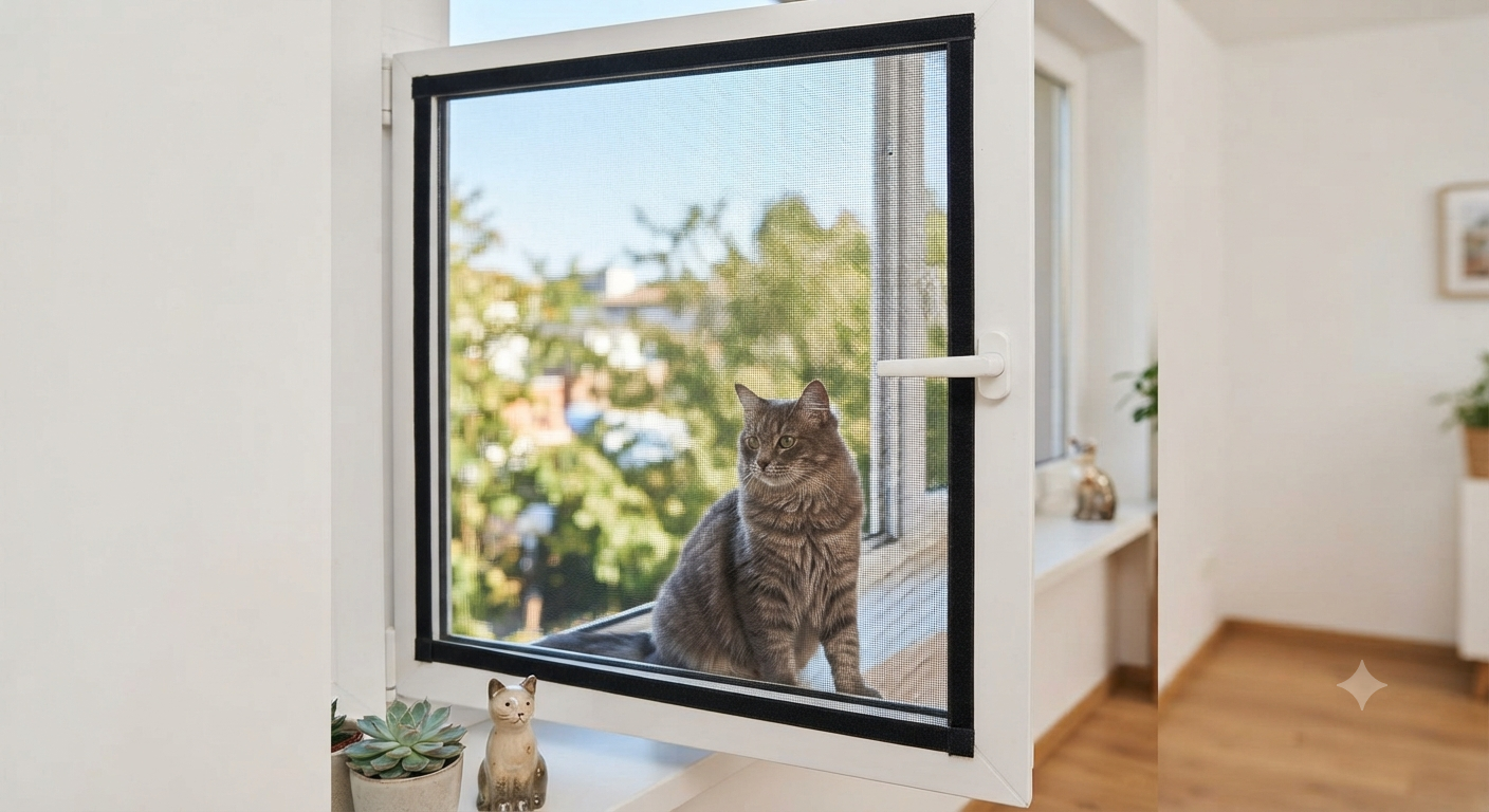 Cat Window Guard Screen Self-Adhesive Window Fly Screen