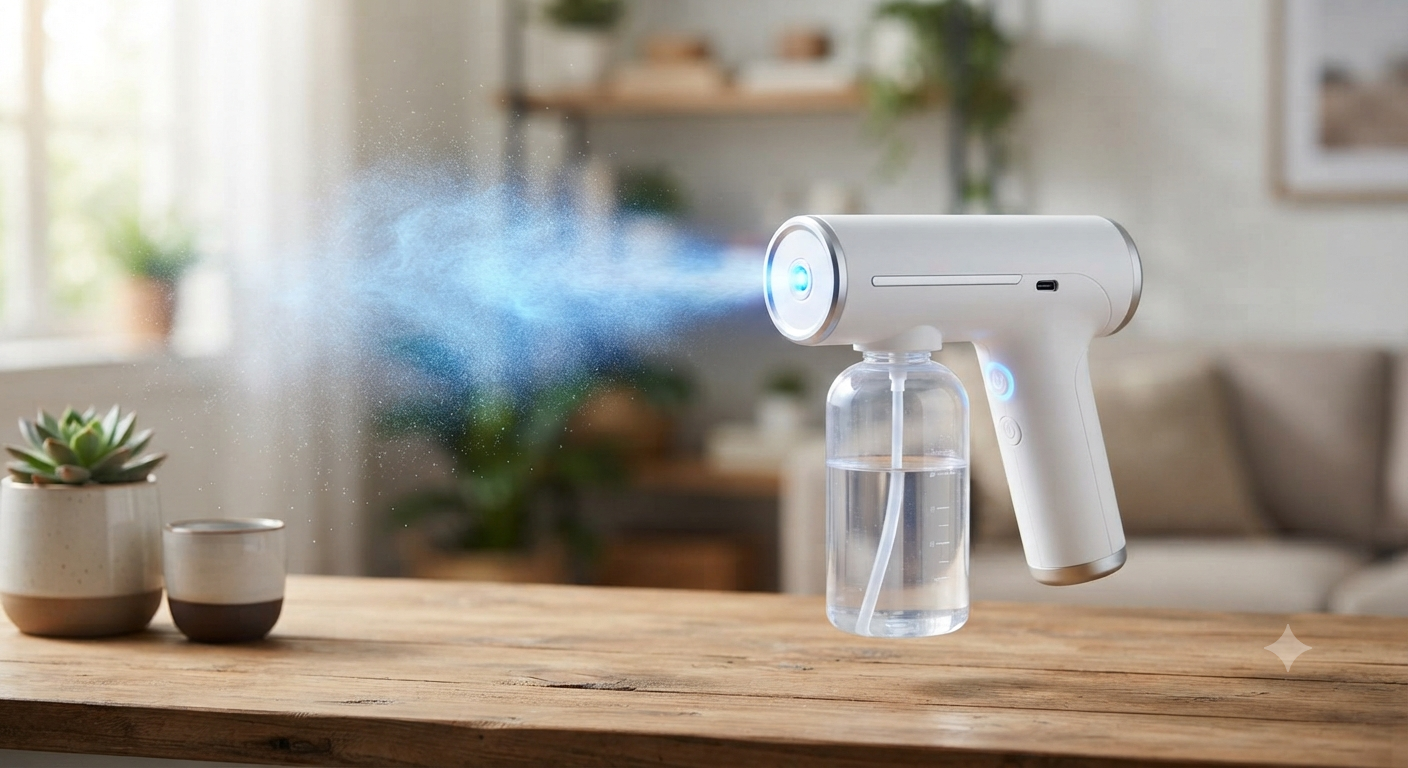 Nano Spray Machine Blue Ray Mist Sprayer Gun – Handheld Cordless Rechargeable Atomizer