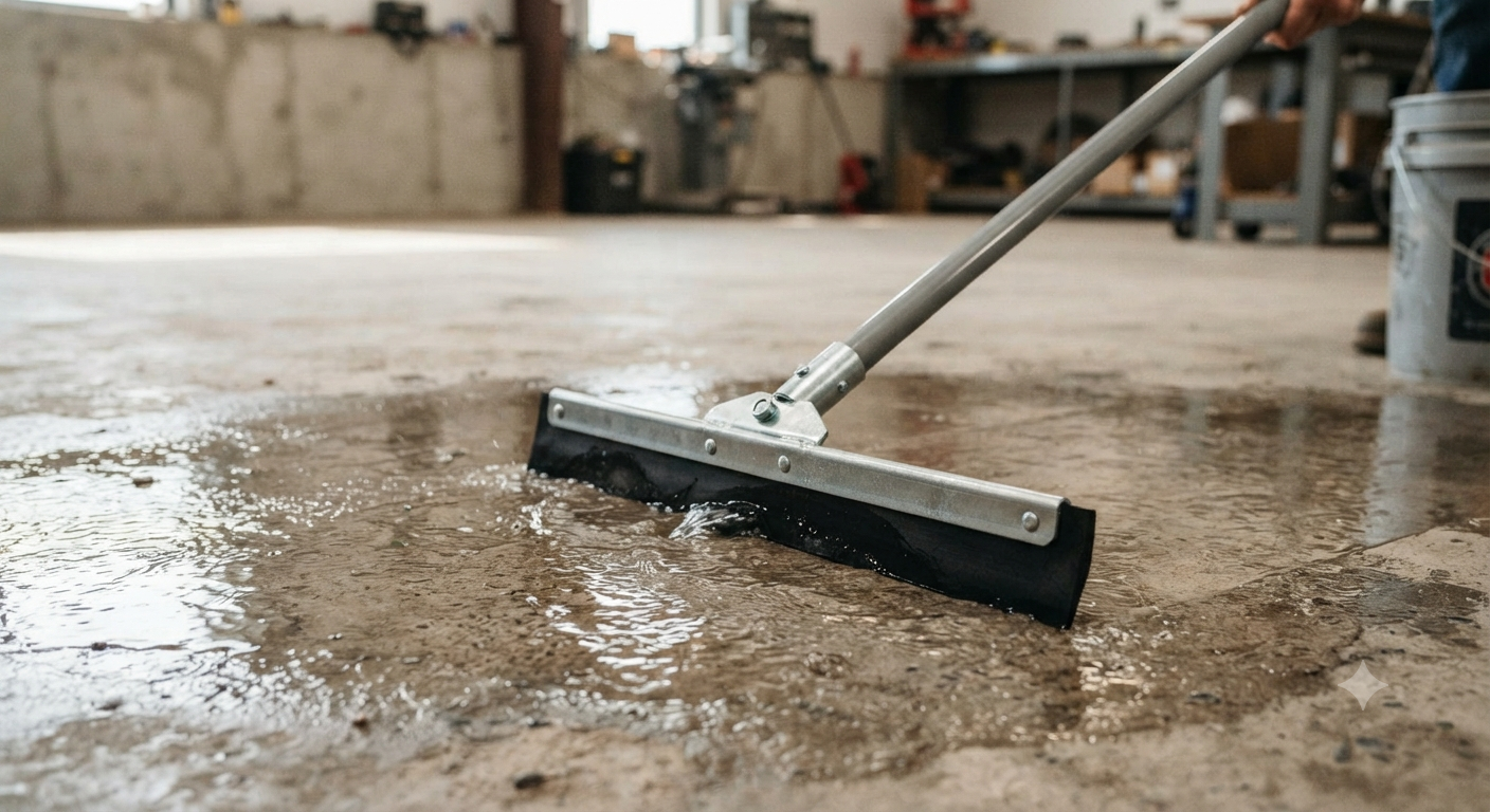 18" Heavy Duty Floor Squeegee for Concrete Water Removal