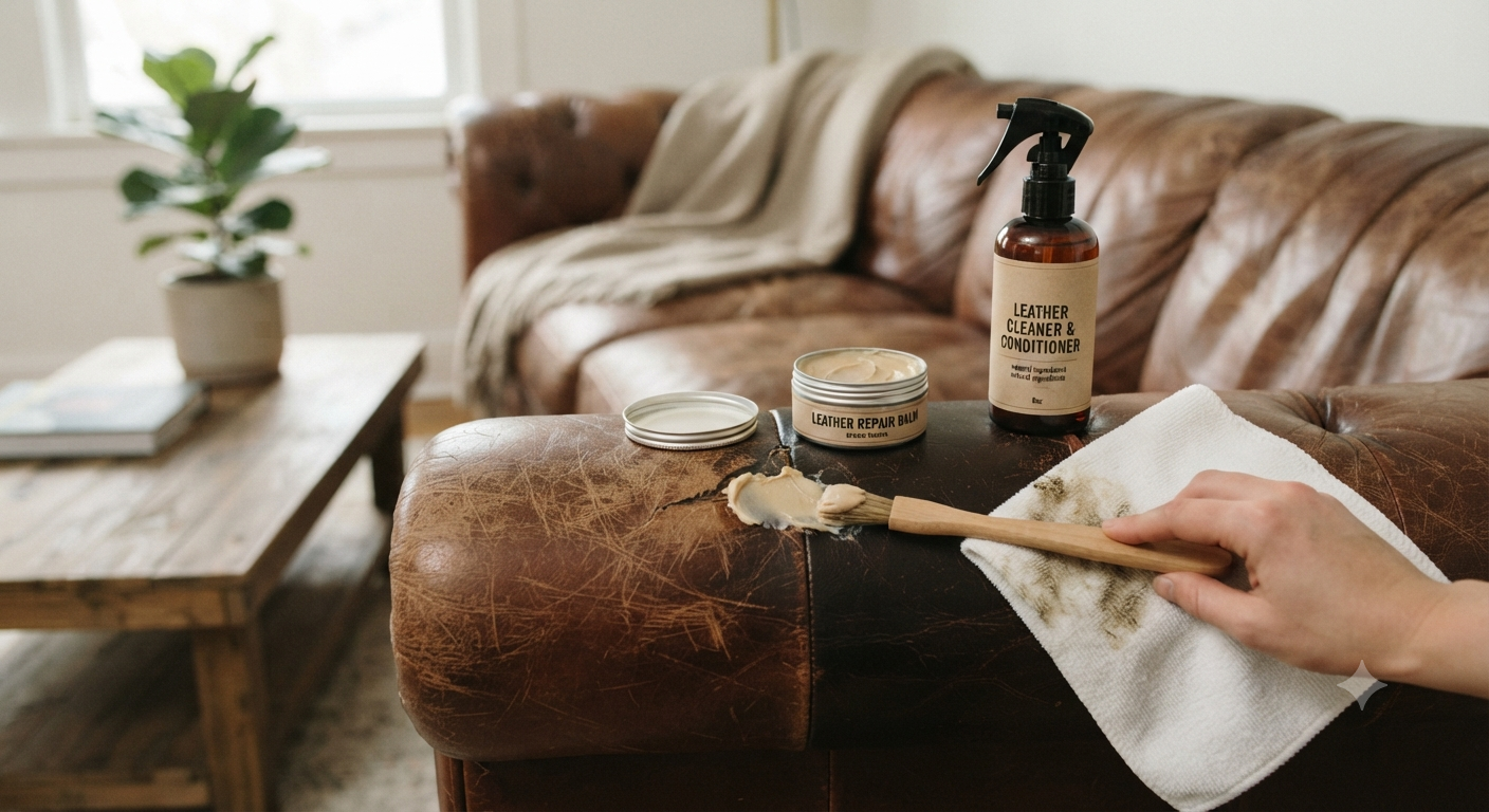 Leather Cleaner and Conditioner Furniture Repair Salve for Couch & Car Seat