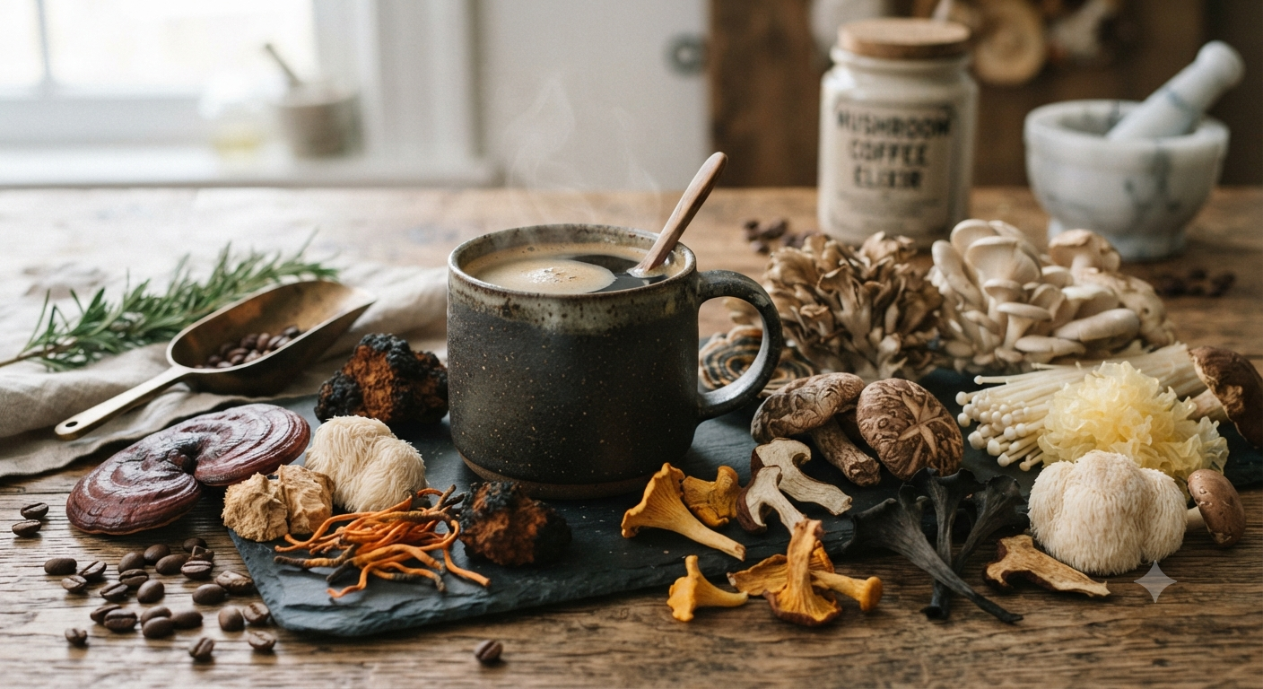 Coffee with 15 Natural Mushrooms