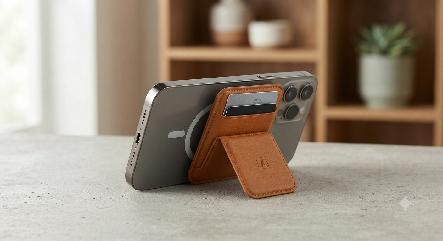 Magnetic Phone Wallet with Adjustable Stand
