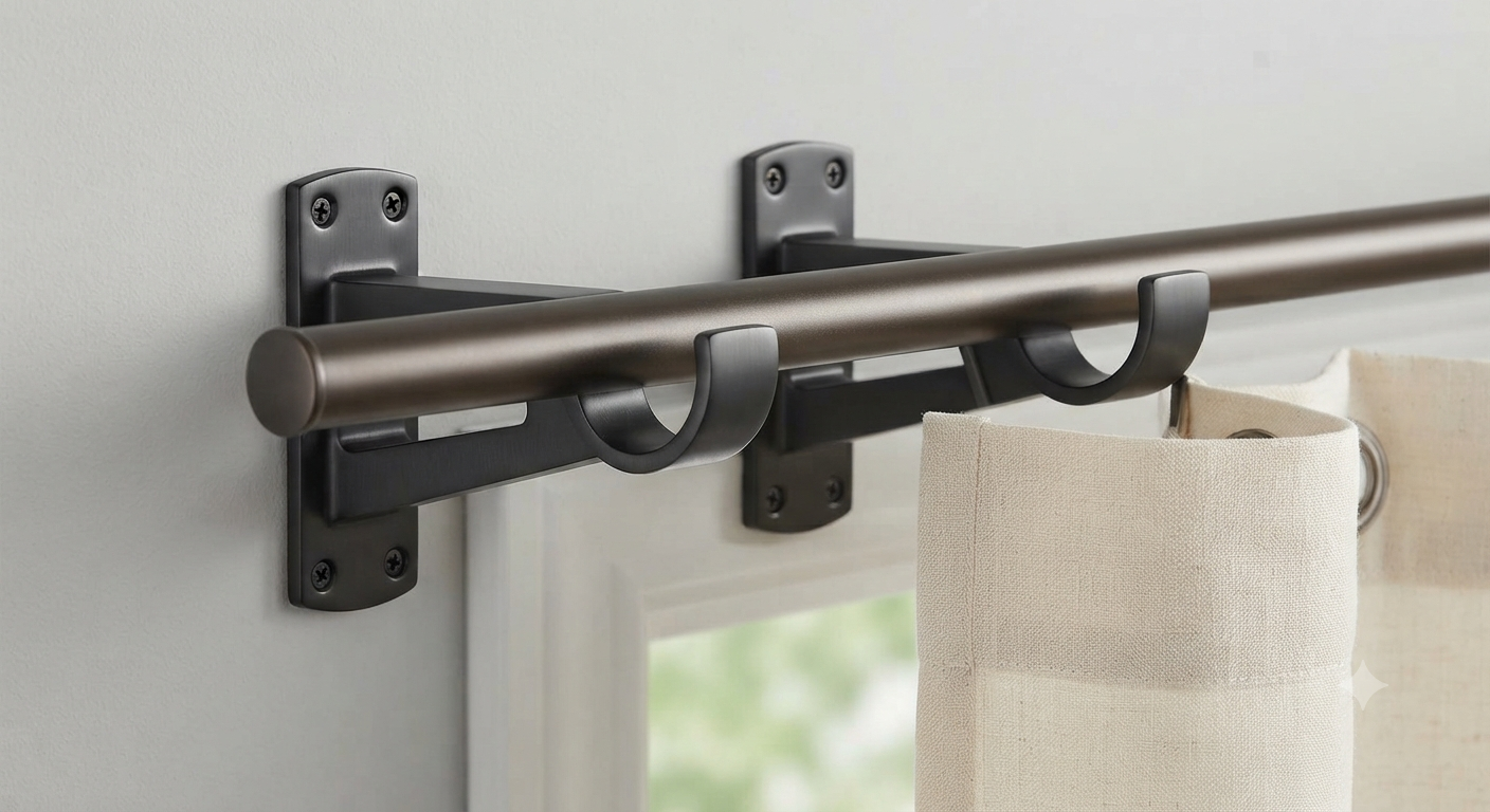 Universal Heavy Duty Curtain Rod Brackets