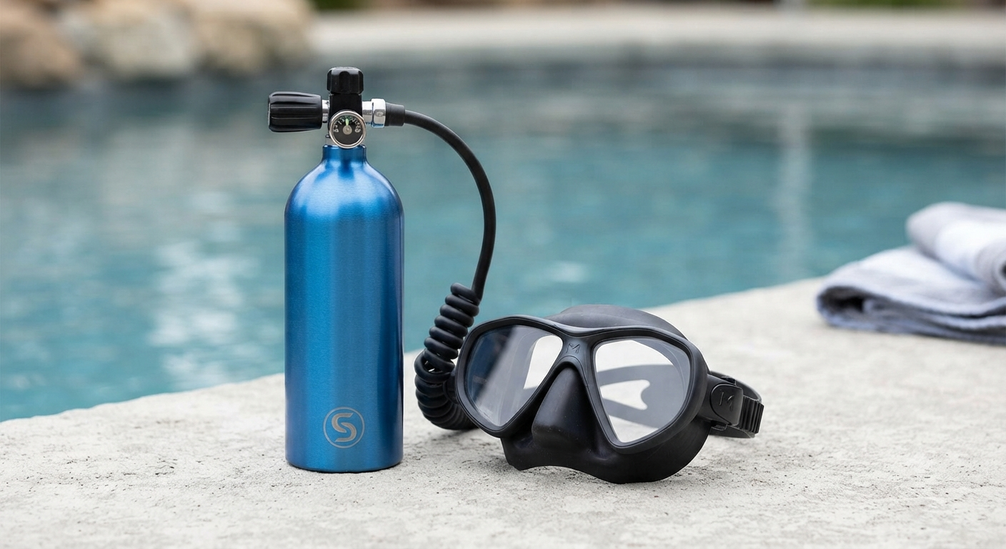 Mini Scuba Tank with Sub-Mask