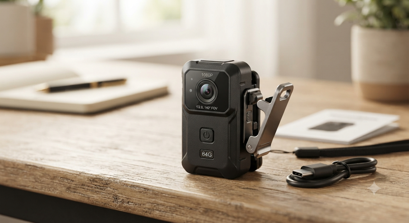 1080P Mini Body Camera 64G Wearable with 360°Rotatable Clip