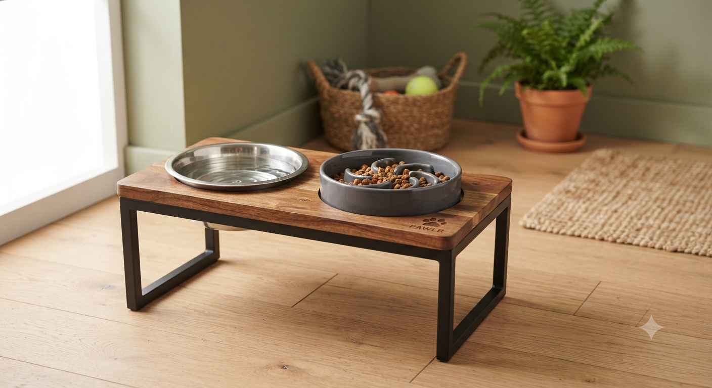 Elevated Dog Bowls for Large Dogs with Slow Feeder