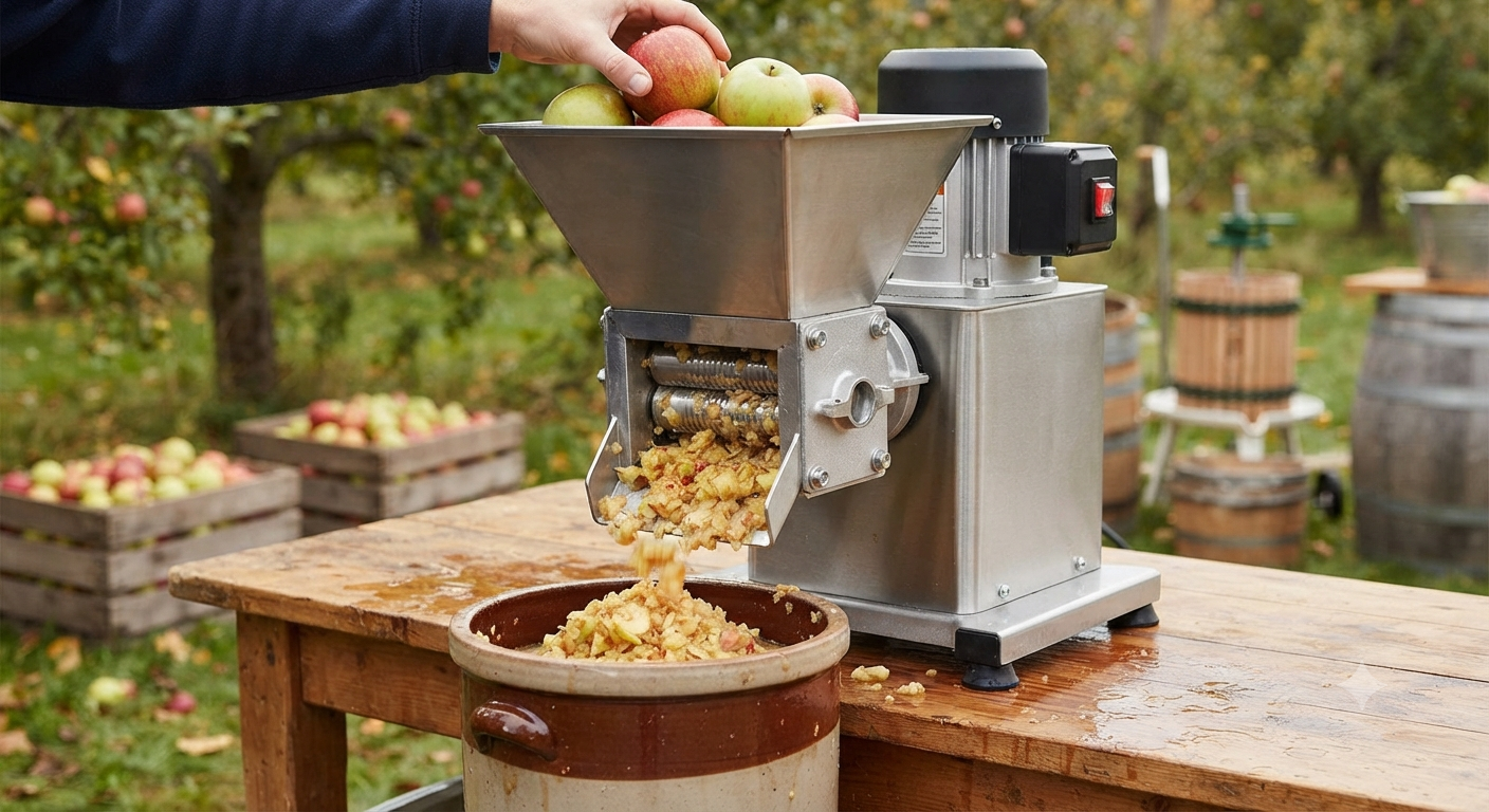 Electric Fruit Crusher & Apple Mill for Cider Making