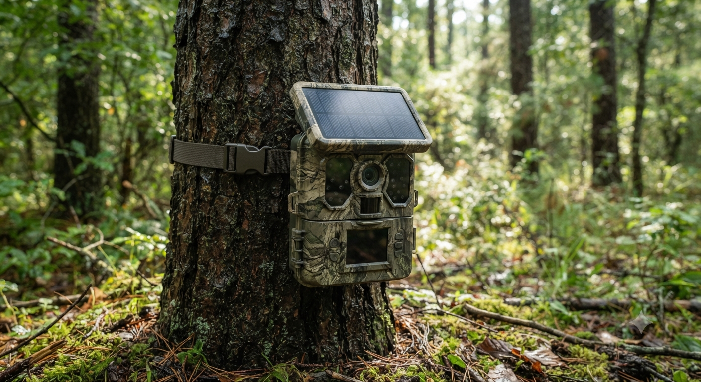 Solar Trail Camera, 5K 60MP WiFi Bluetooth Night