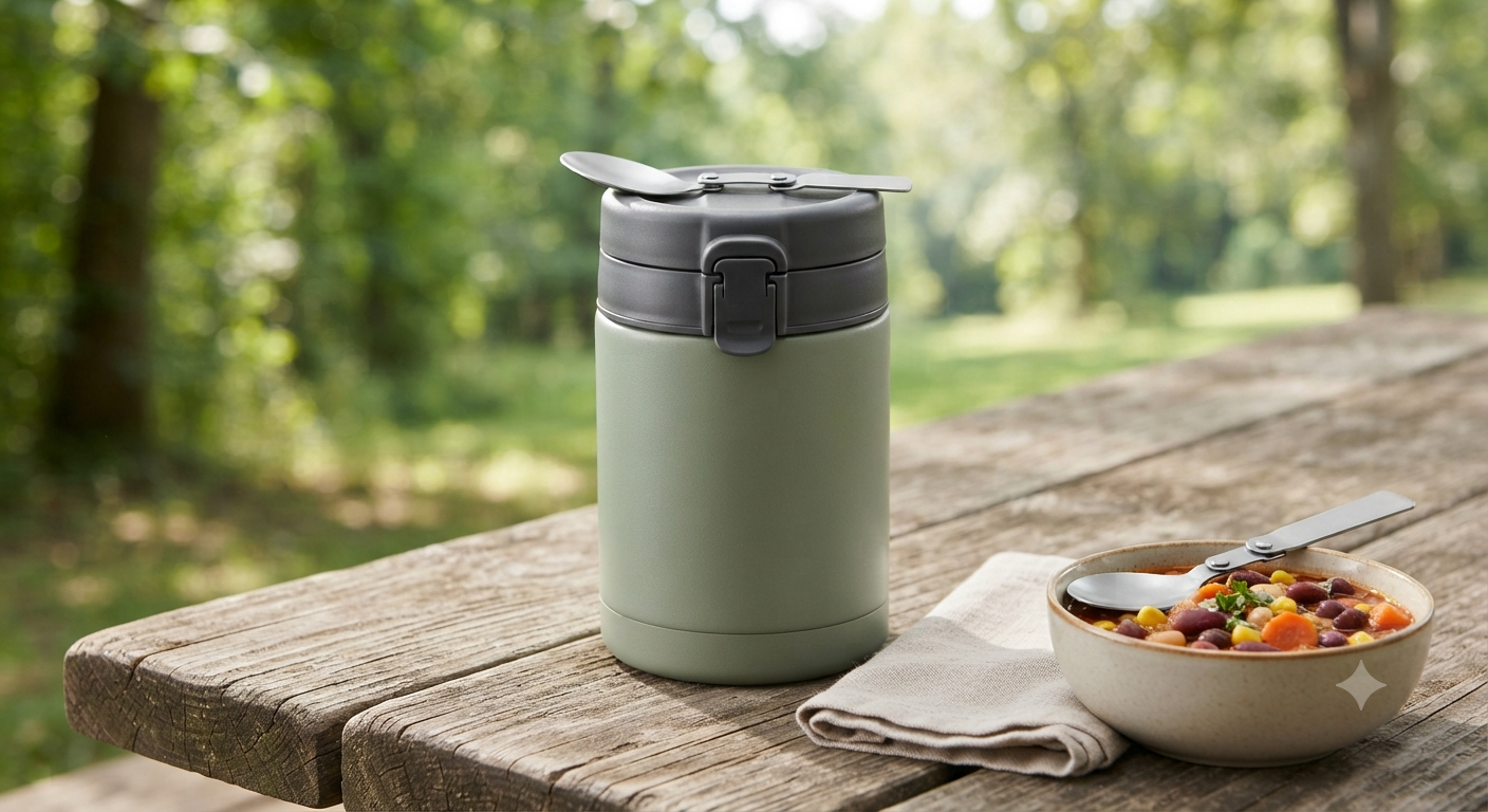 14oz Vacuum Insulated Food Jar with Spoon Buckle Lid