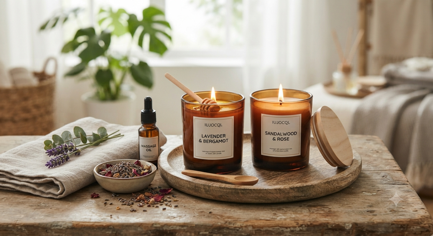 IUJOCQL Massage Oil Candle Set