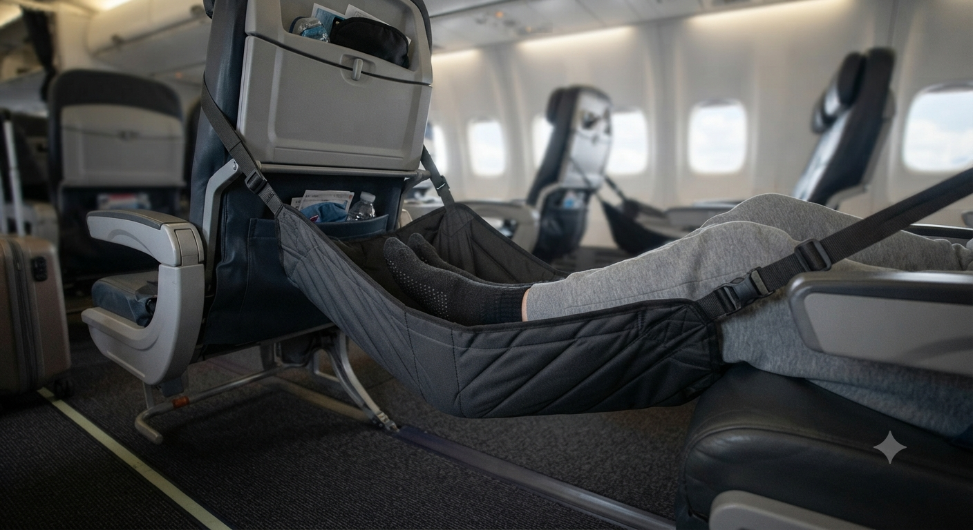 Airplane Foot Hammock for Long Flights