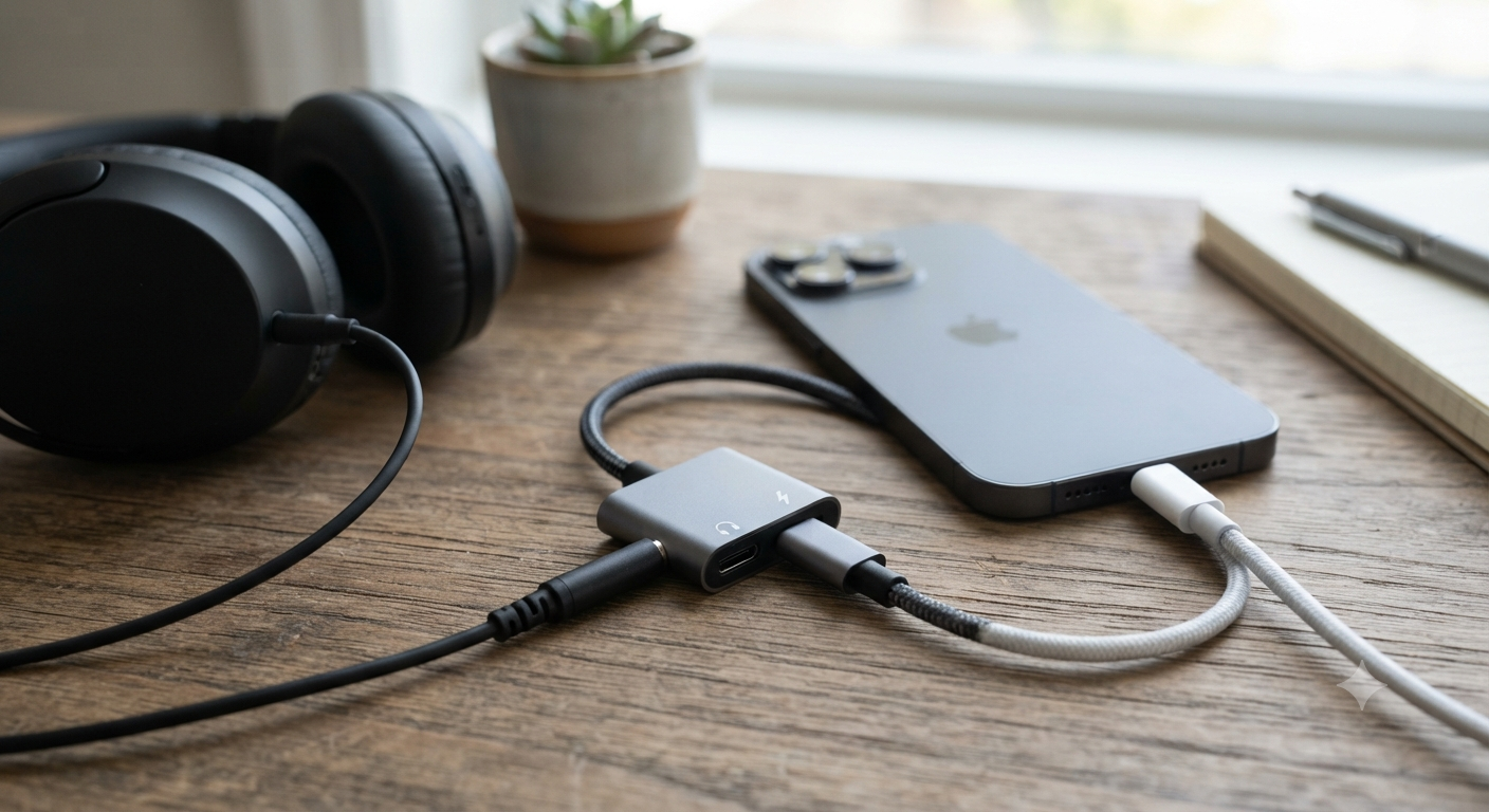 USB C to 3.5mm Audio and Charger Adapter