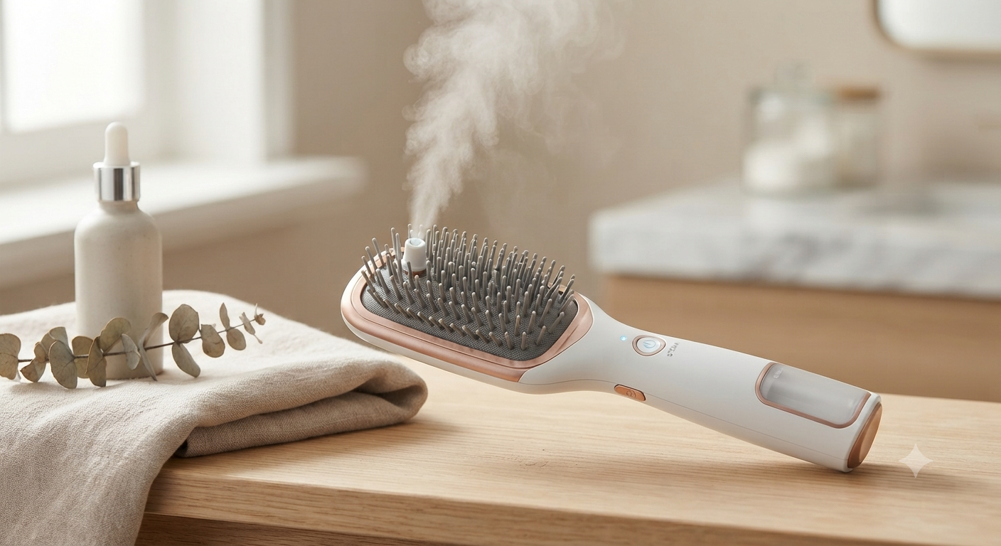 Electric Spray Air Cushion Massage Comb Hair Brush with Steam