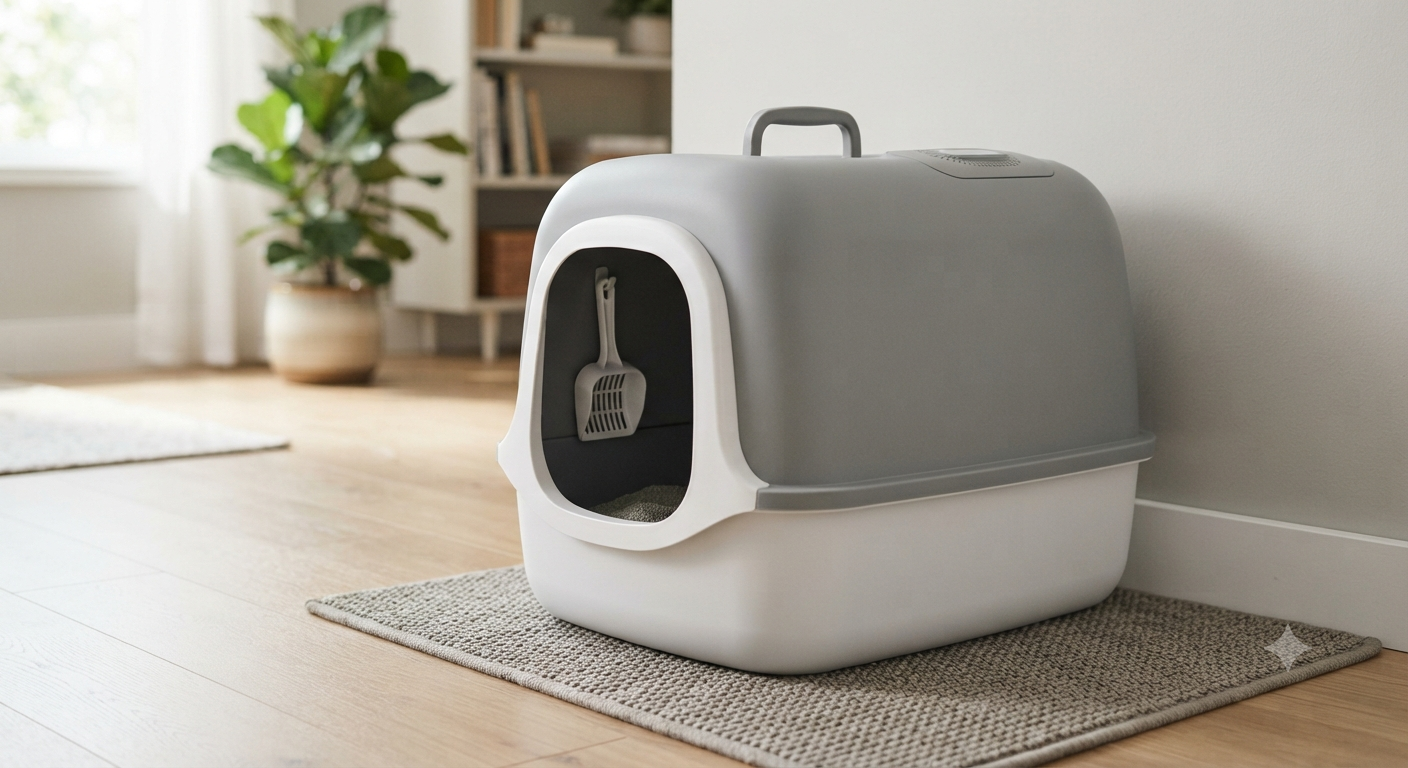 Large cat litter box with lid