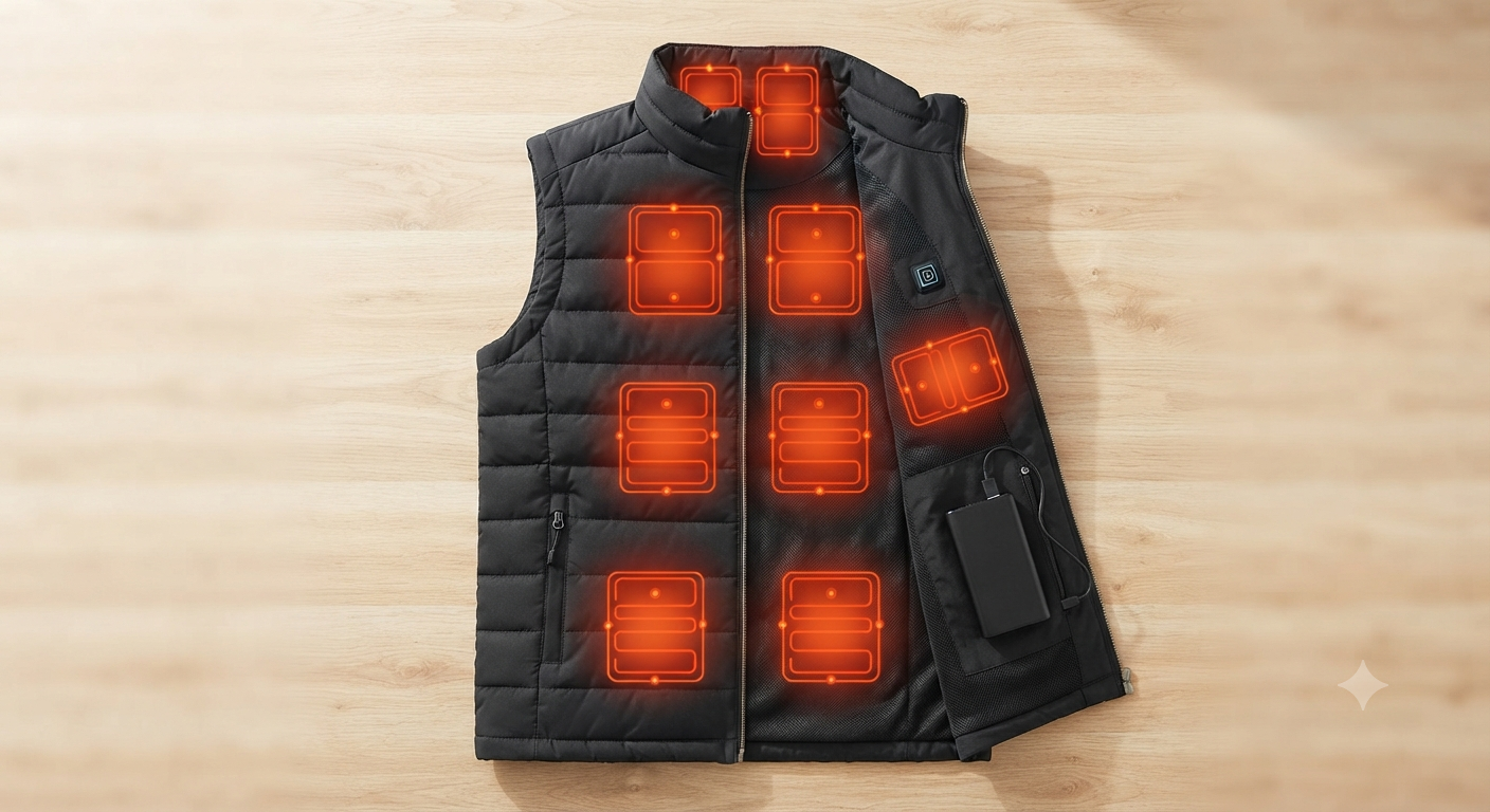 Heated Vest with 15 Heating Pads