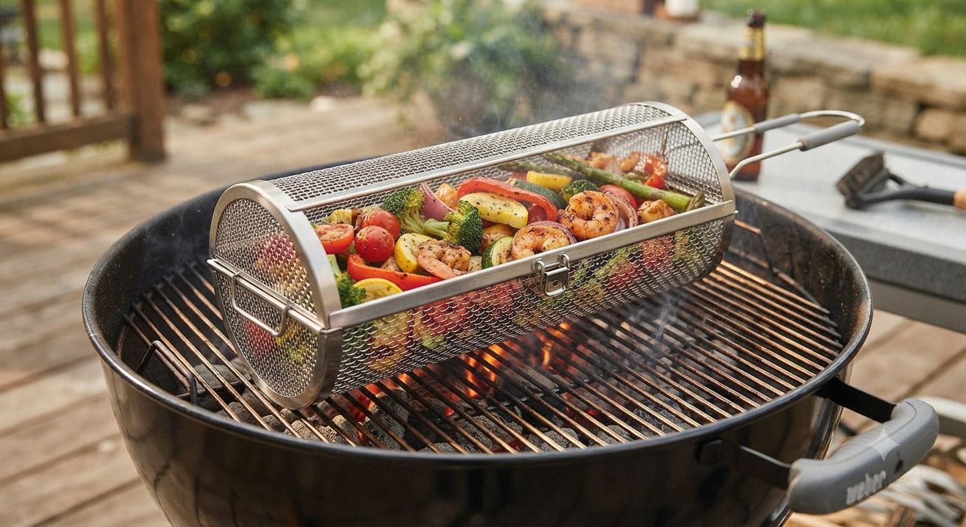 Rolling Grill Basket
