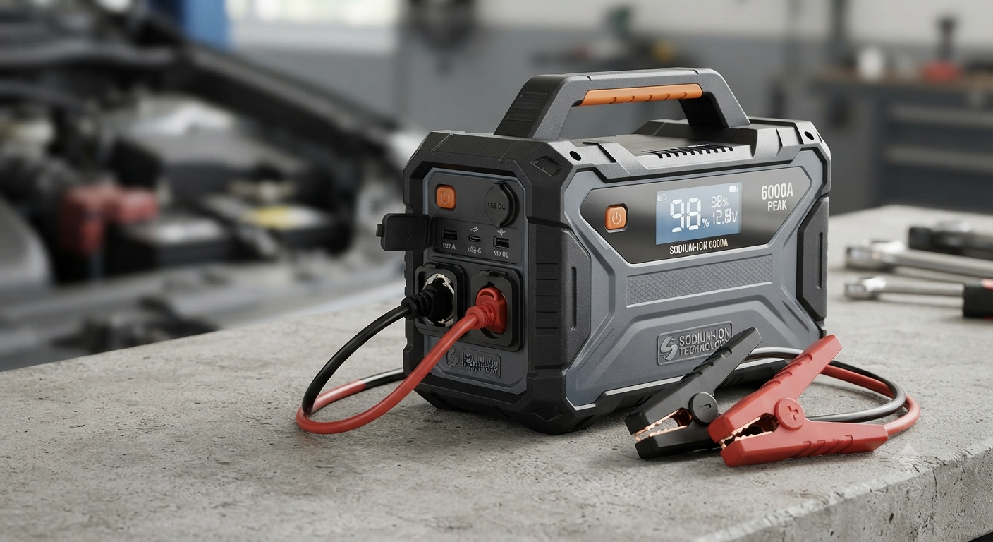 6000A Sodium-Ion Jump Starter Power Pack