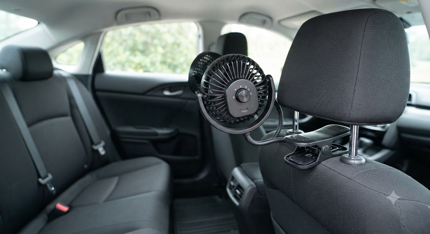 Car Seat Fan for Driver & Backseat