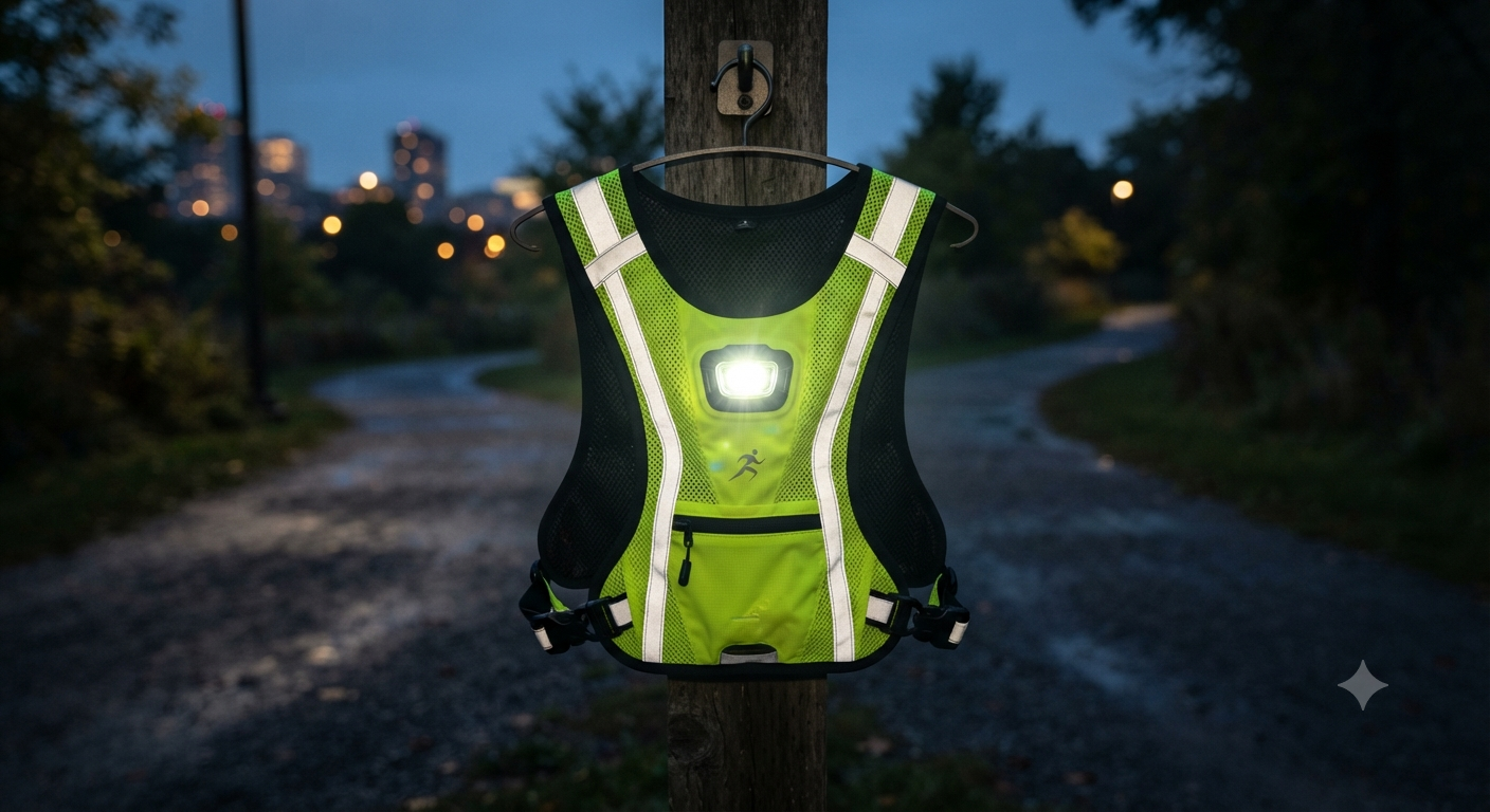 Reflective Running Vest with Front Light
