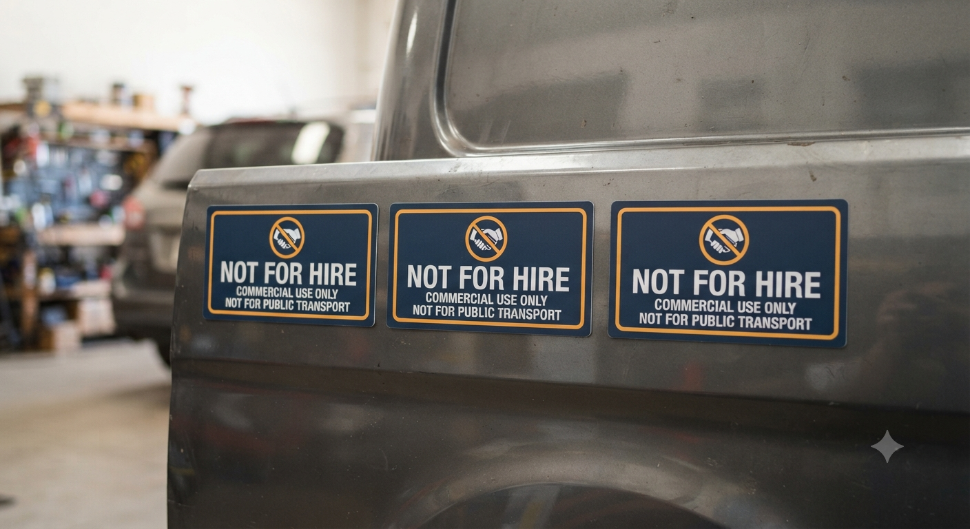 3 Pack Not for Hire Magnets