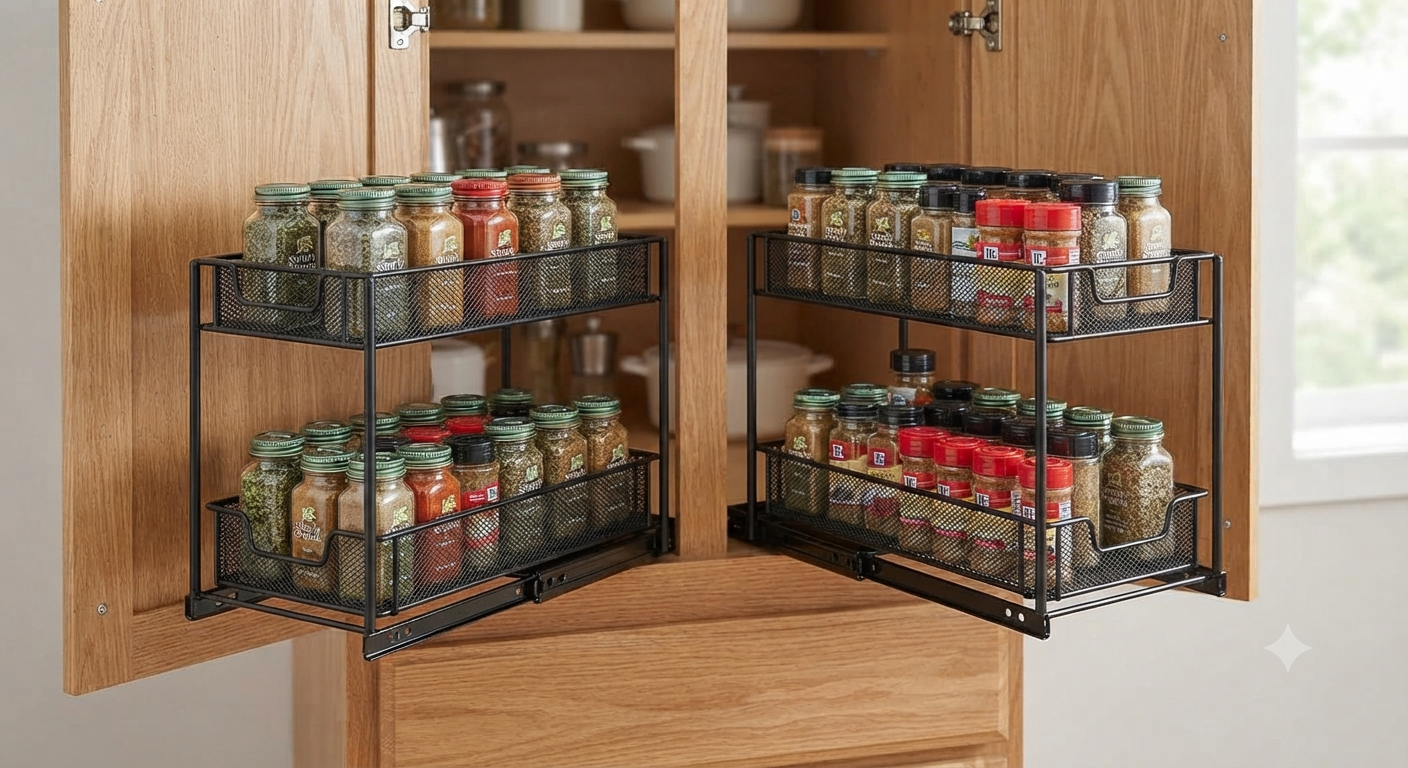 Pull Out Spice Rack 2 Pack