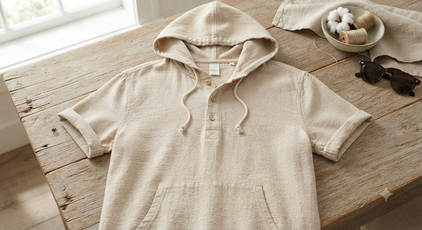 Men's Cotton Linen Hoodie Shirt